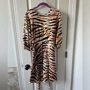 Linen tiger print dress, size large.